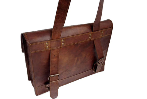 Leather Satchel Backpack 15"