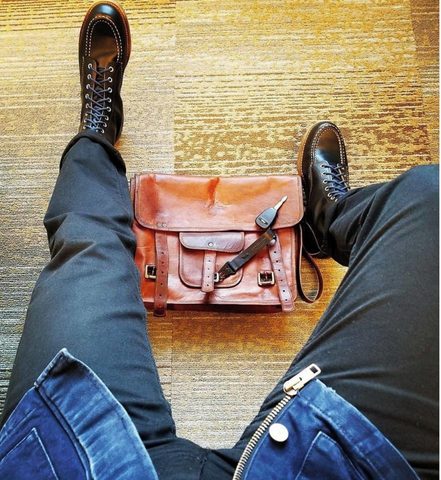 Leather briefcase on budget