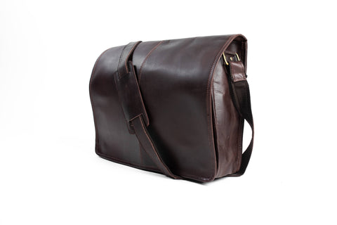 Dark Brown Leather Laptop Bag