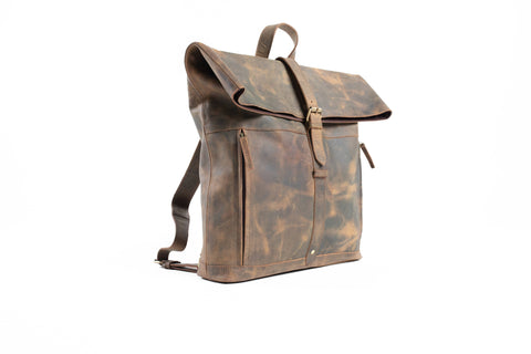Leather Rolled Backpack