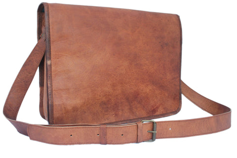 Brown Leather College Messenger