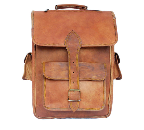 Leather College Backpack