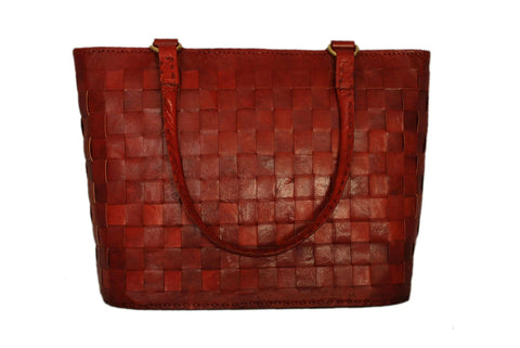 Large Red Leather Tote