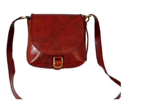Red Leather Baguette Bag