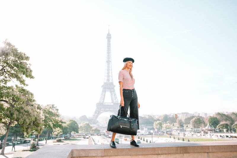 Junyuan Bags
 Travel Collection - The Weekender Bag in Black - Paris, France