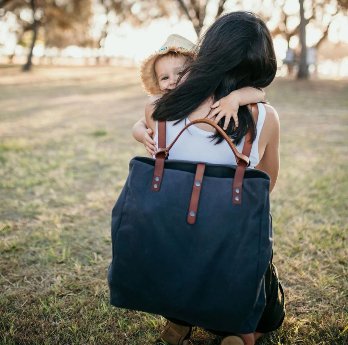 Diaper Bag Backpack with snap clip opening