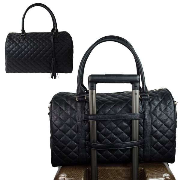 black leather quilted bag