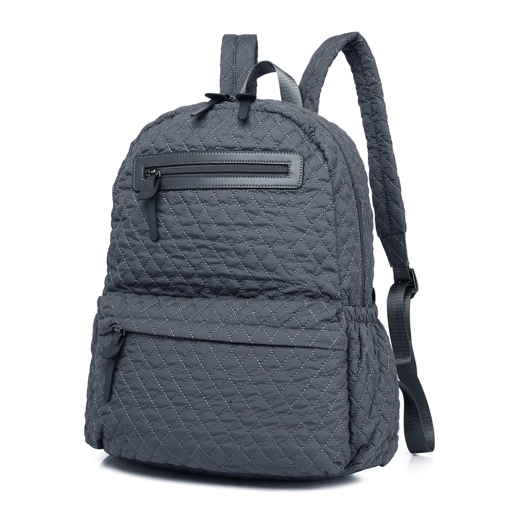 quilted nylon backpack