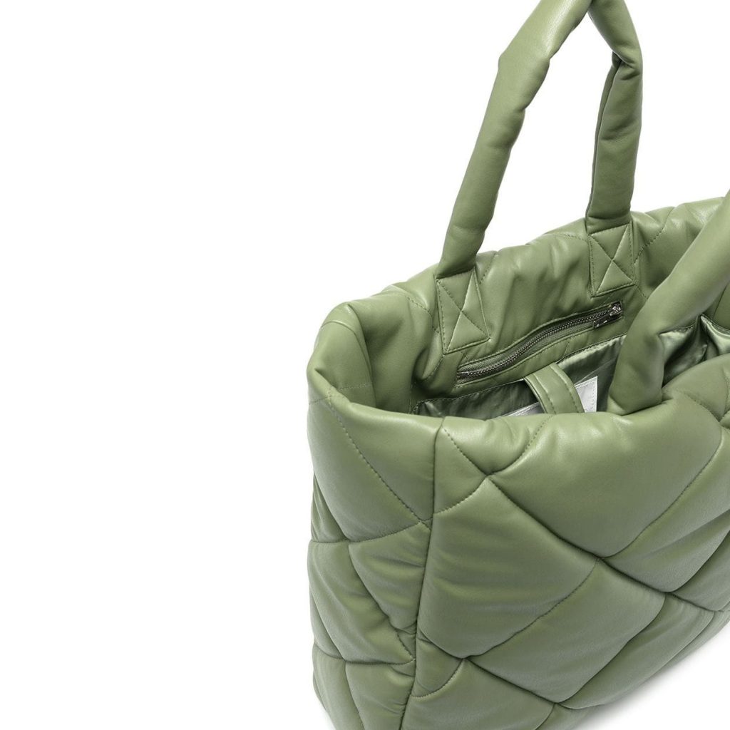 quilted nylon tote bag