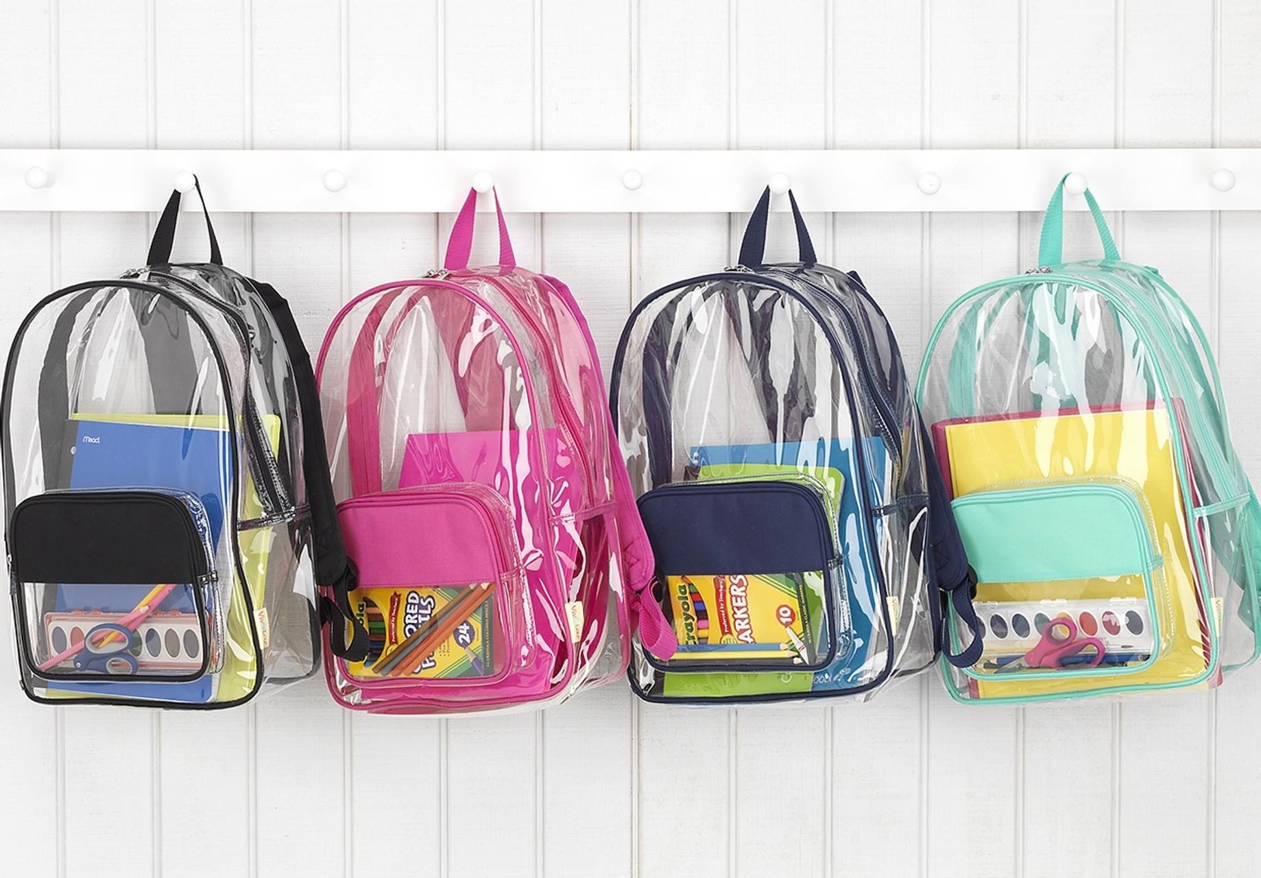 personalized clear backpacks