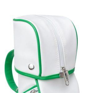 YKK Metal Zipper and Durable Stitching on White Golf Bag
