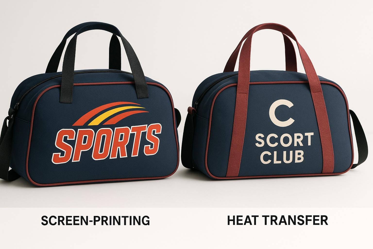Screen Printing vs. Heat Transfer for Sports Bags