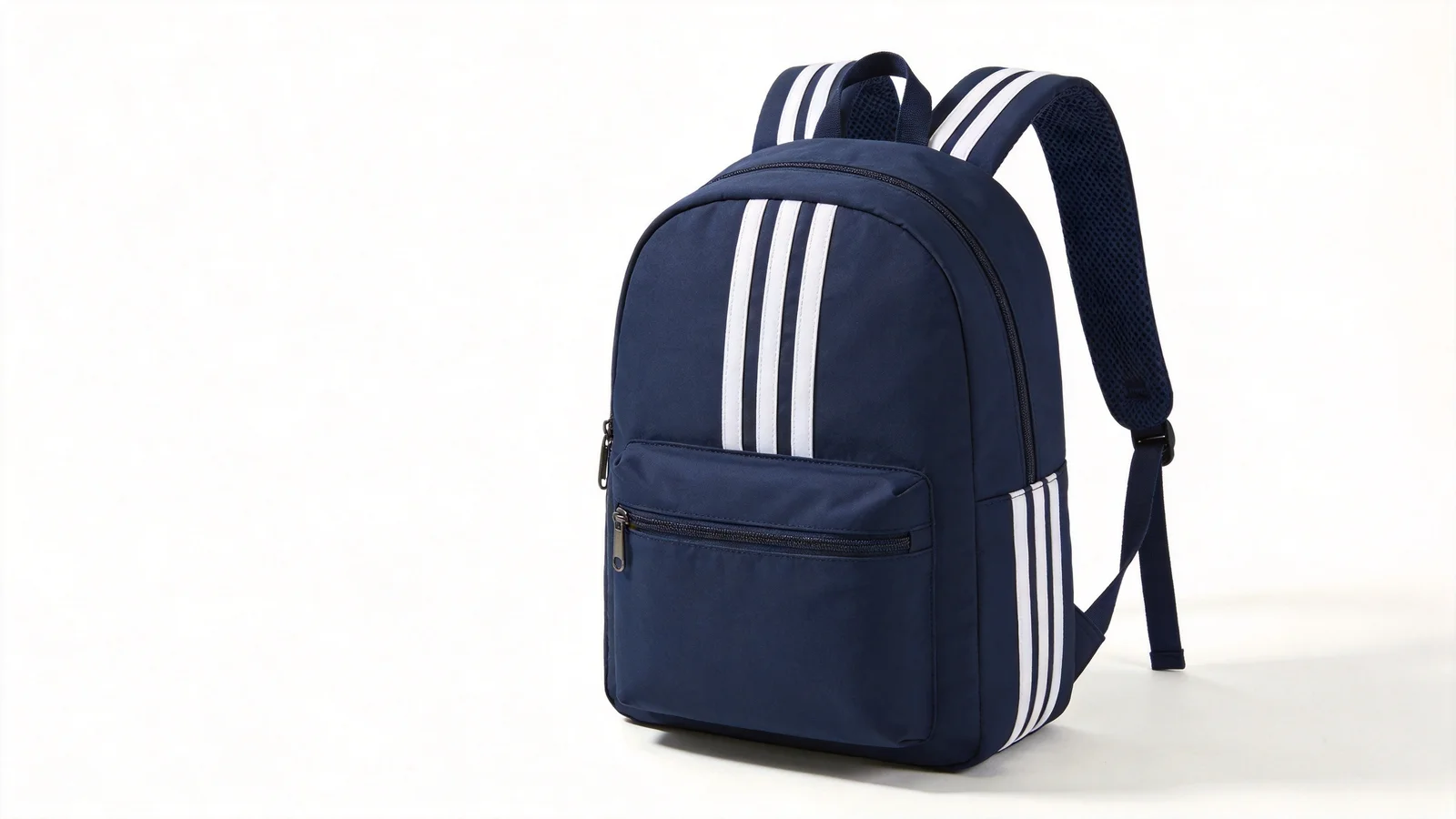 Adidas Classic backpack - navy blue with three white stripes sport casual style