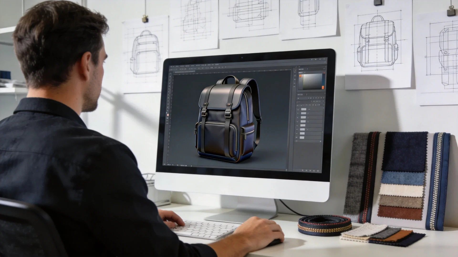 CAD 3D design workstation for bag product development