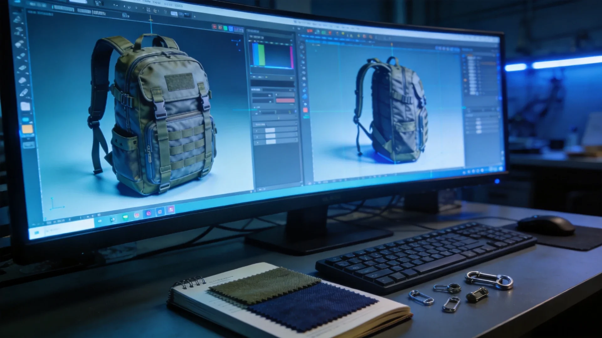 Digital prototyping and 3D visualization for bag design development