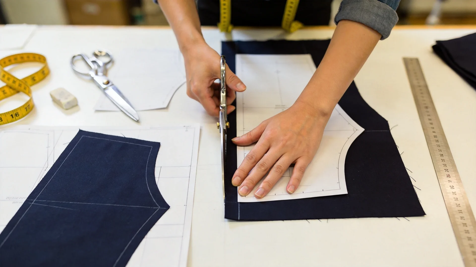 Precision pattern cutting process in bag sample development