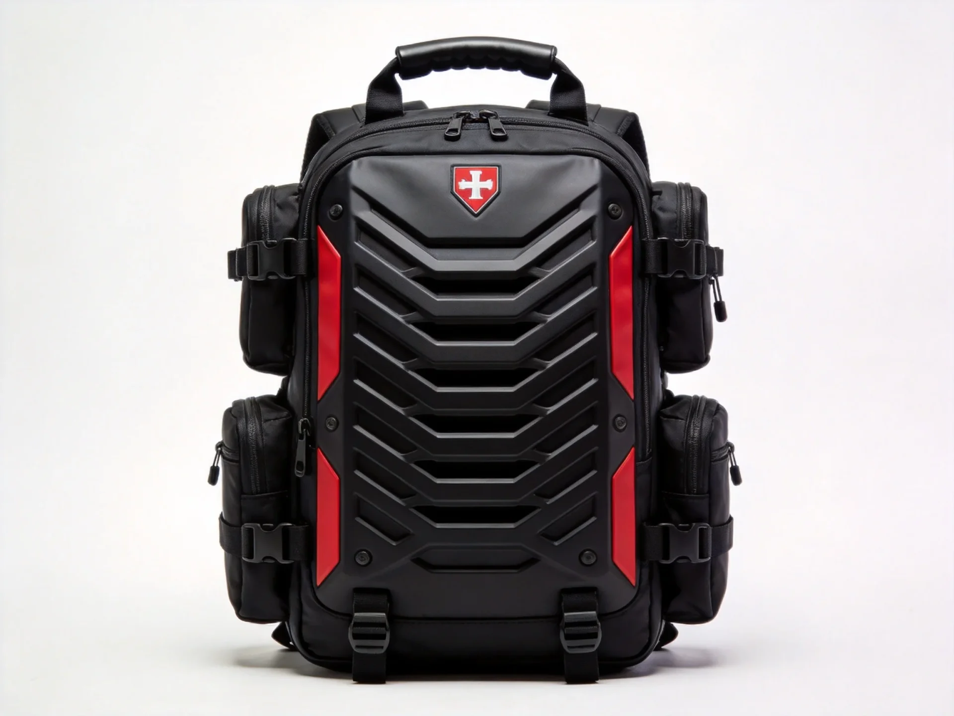 Deuter dark blue hiking daypack with Aircomfort mesh back system and trekking pole attachments