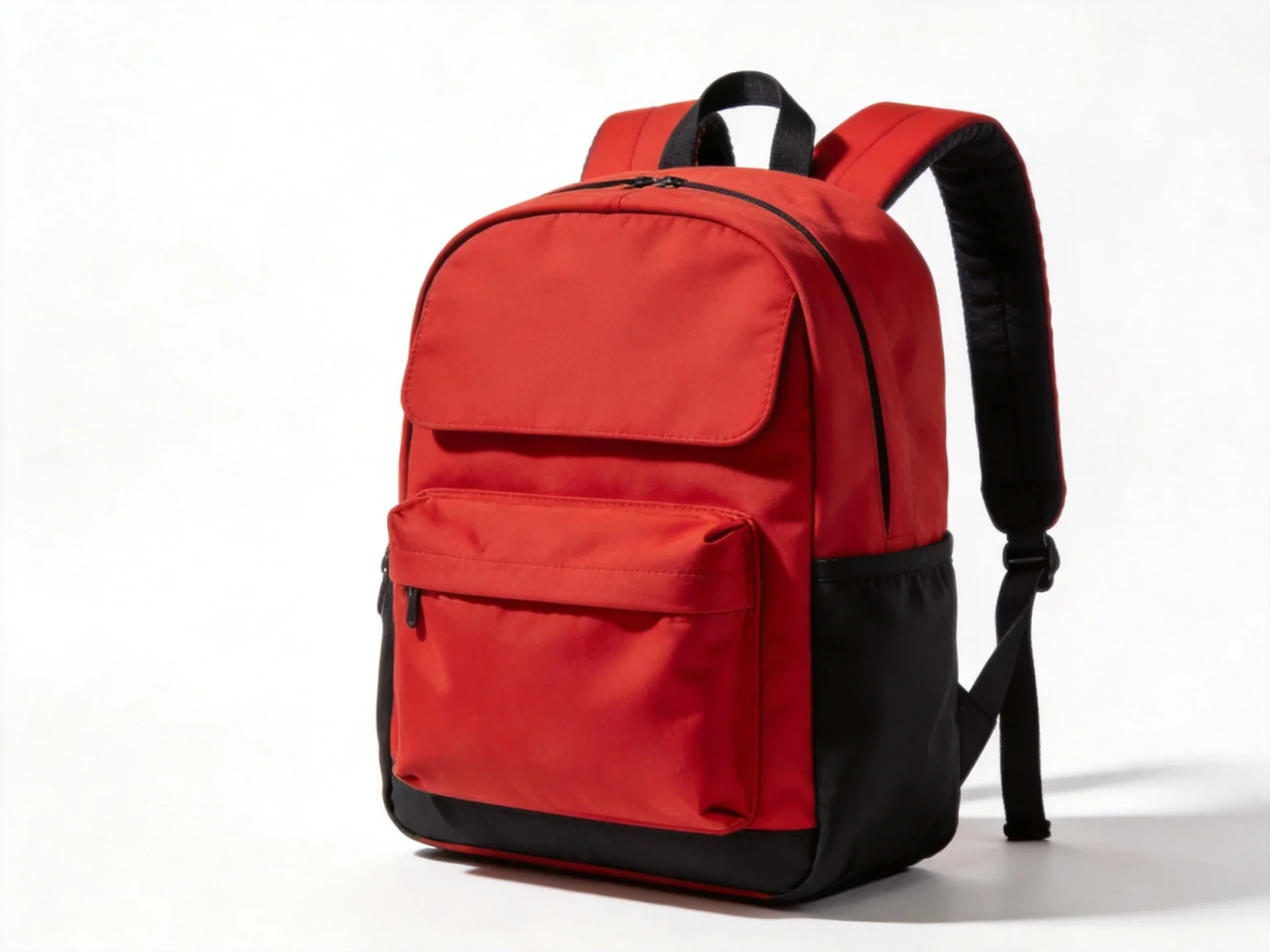 JanSport classic red school backpack with front kangaroo pocket and padded straps