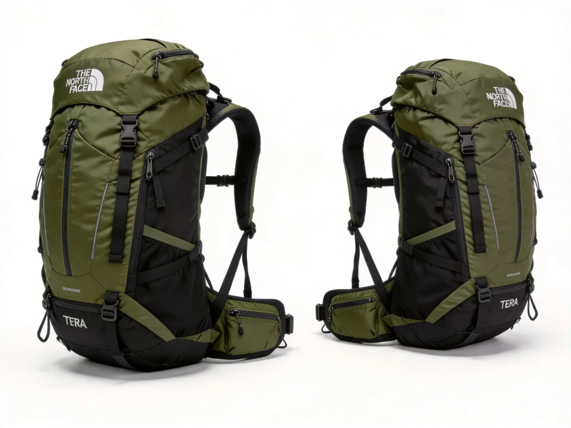 The North Face Terra 65 hiking backpack olive green
