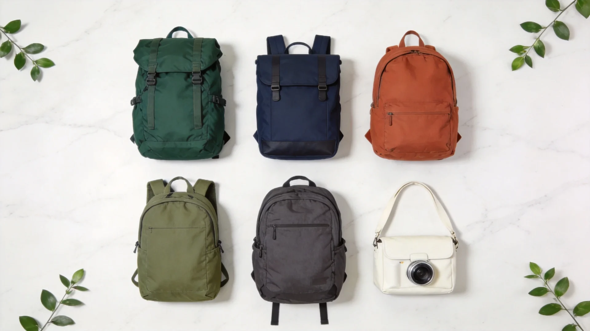 Sustainable backpack brands comparison display