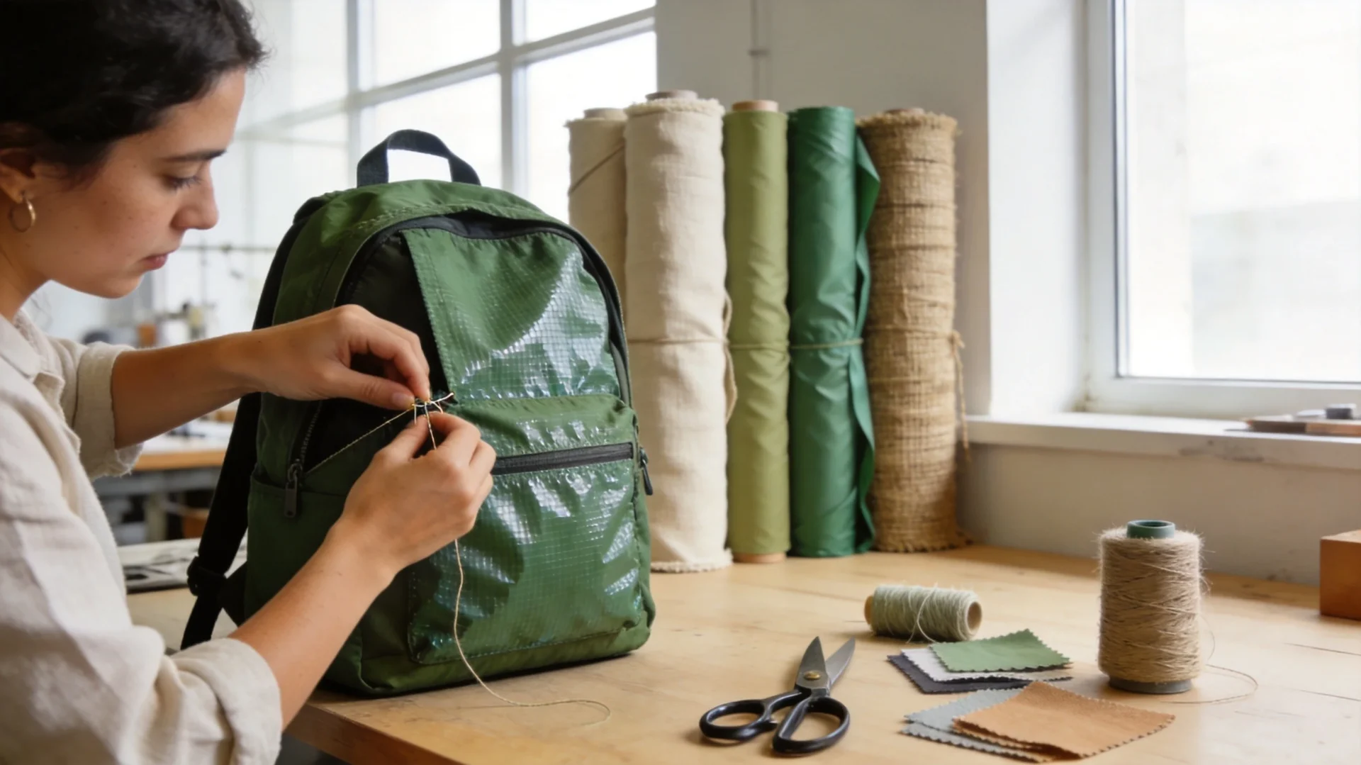 Sustainable backpack manufacturing with eco-friendly recycled materials