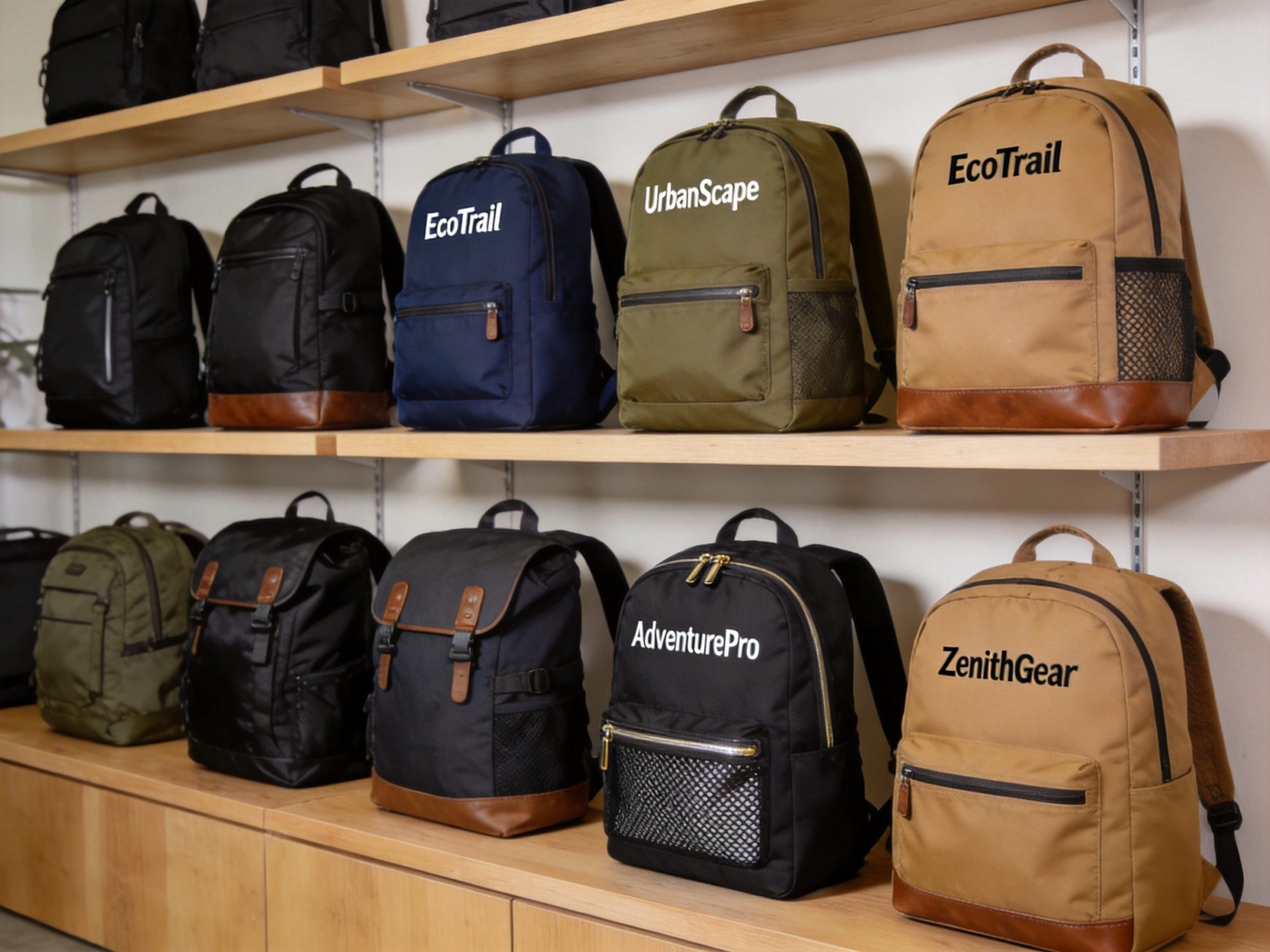 Custom branded private label backpacks ready for market