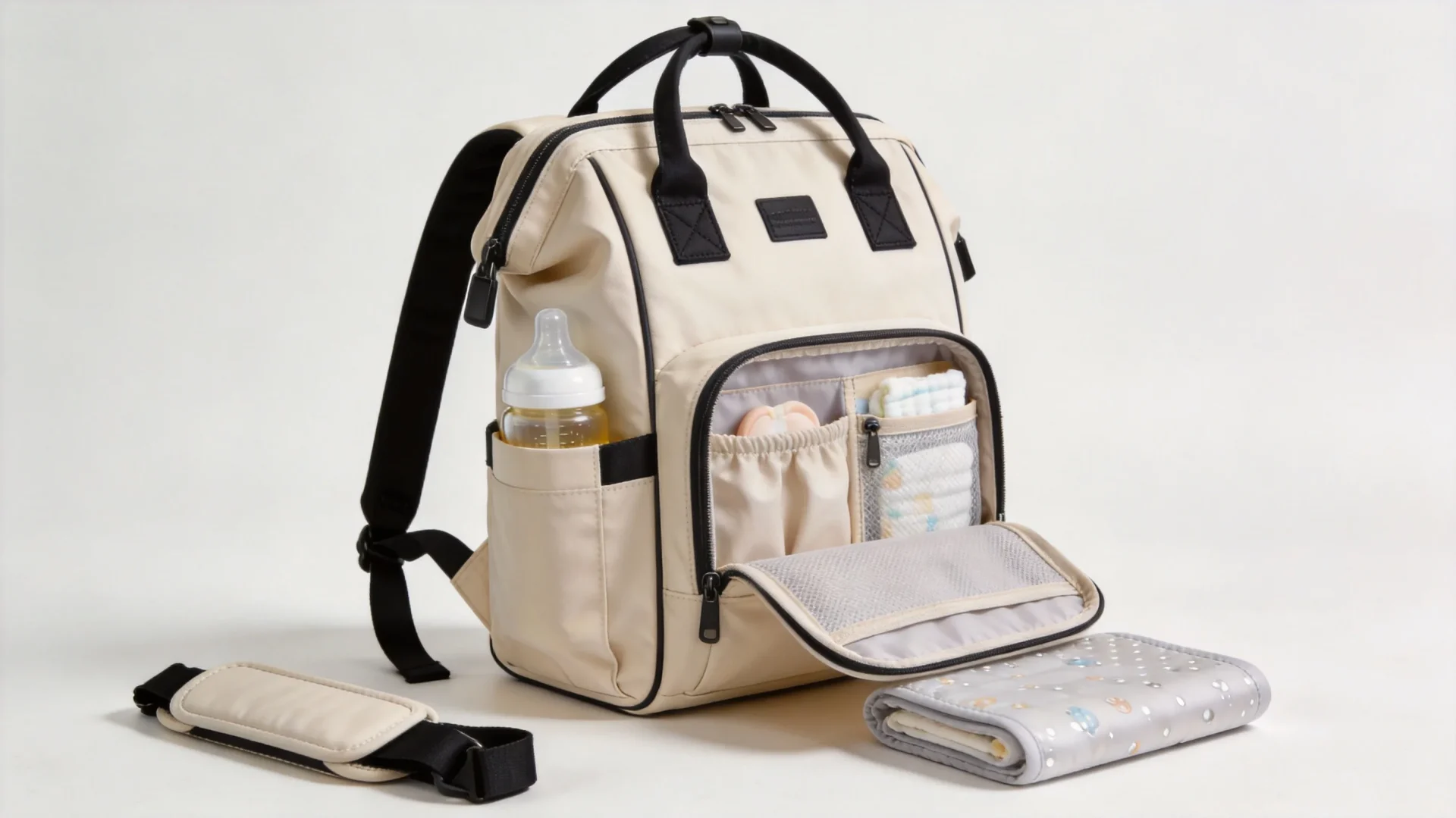 Custom diaper bag backpack designed for theme park moms - OEM manufacturing by Junyuan Bags