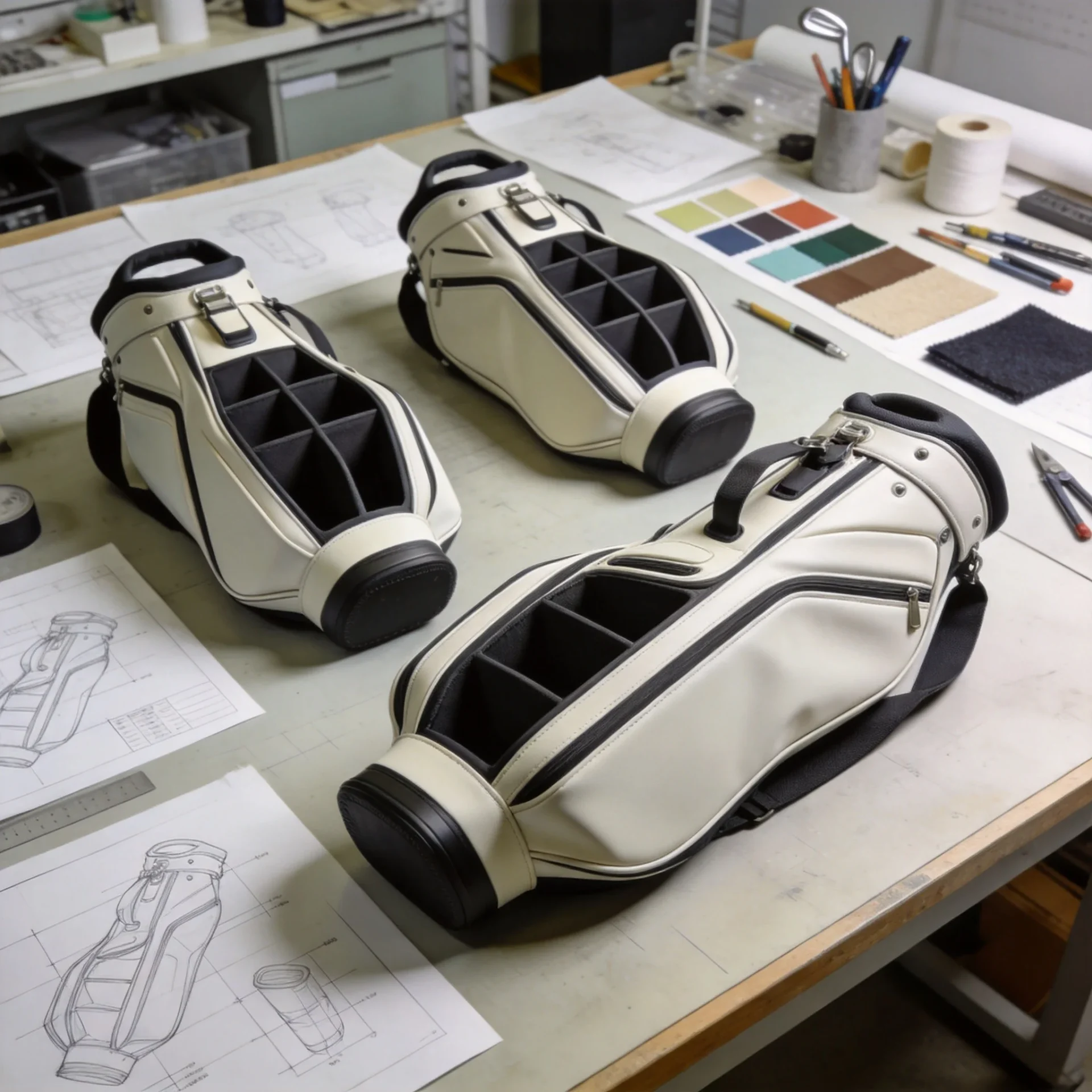 Custom golf bag divider design options and prototypes for OEM manufacturing