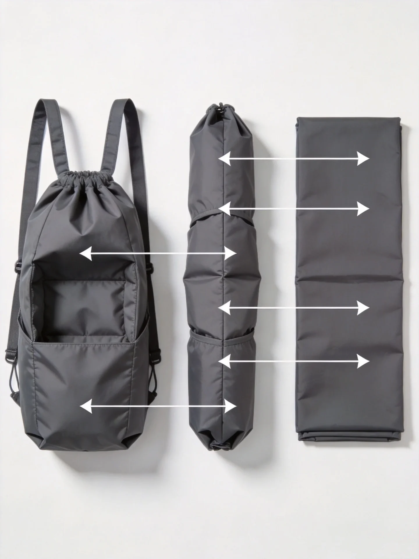 Foldable compressible backpack design structure for airline compliance