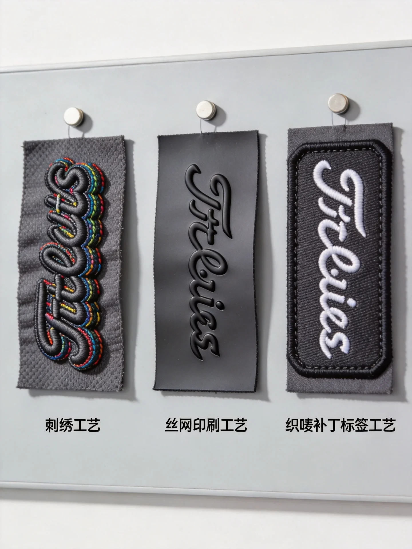 Comparison of different golf bag branding methods side by side