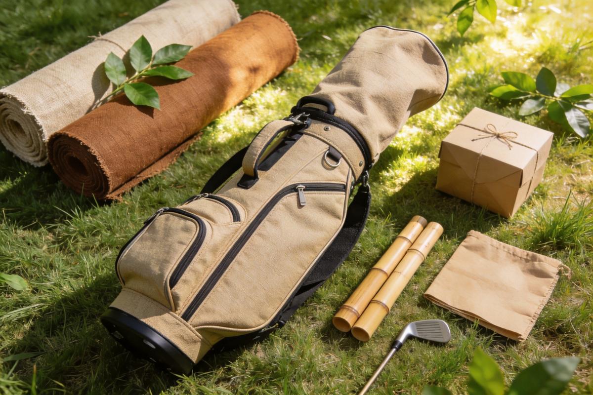 Sustainable golf bag manufacturing with recycled materials and eco-friendly packaging