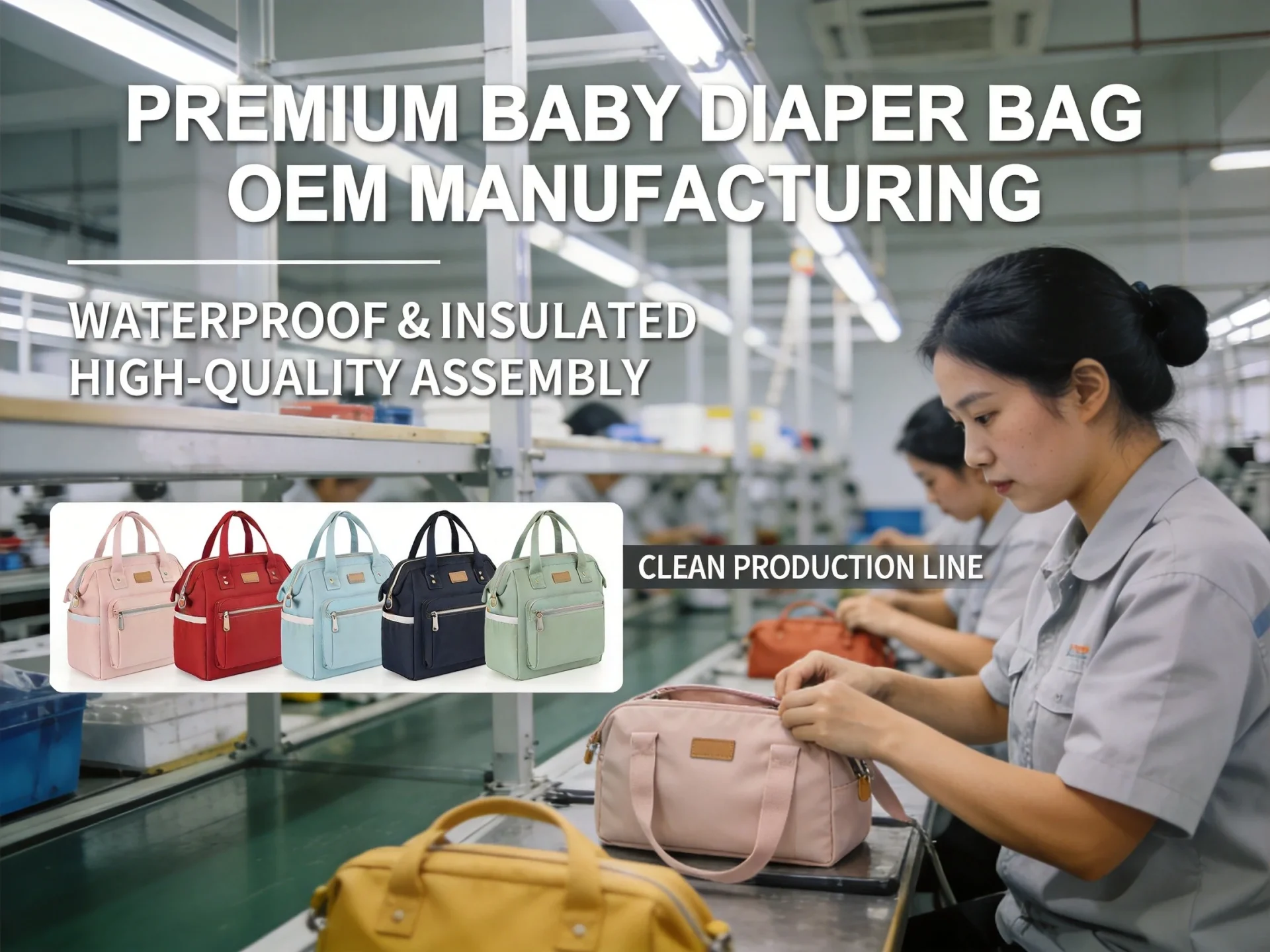 Baby Diaper Bag OEM Manufacturing at JUNYUAN Bags Factory in Quanzhou China