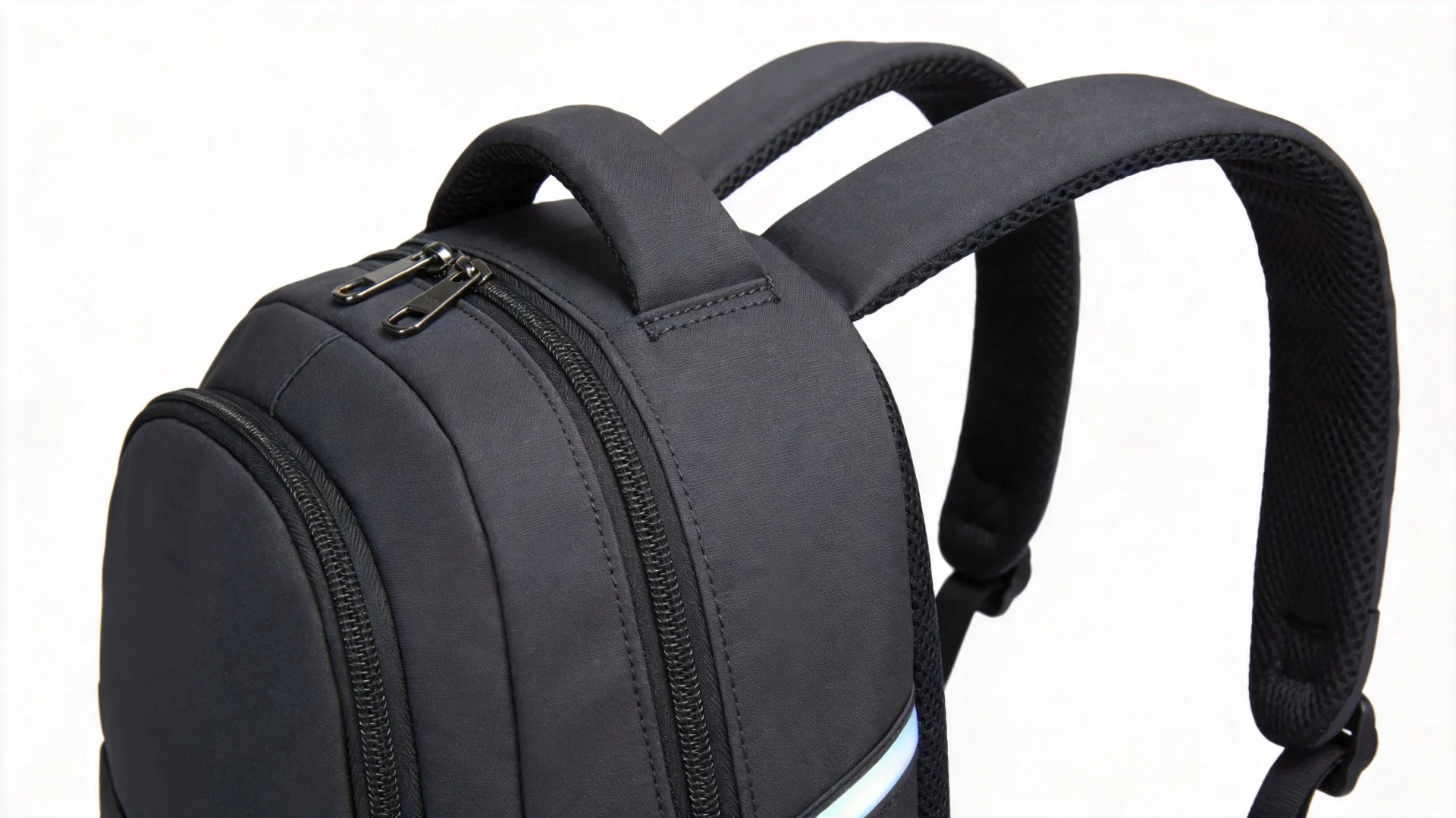 Reinforced stitching, water-resistant zipper, and padded straps on a durable charity backpack