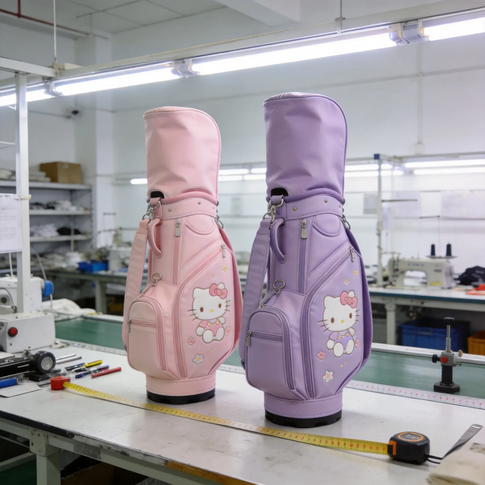Kawaii golf bag quality inspection in factory