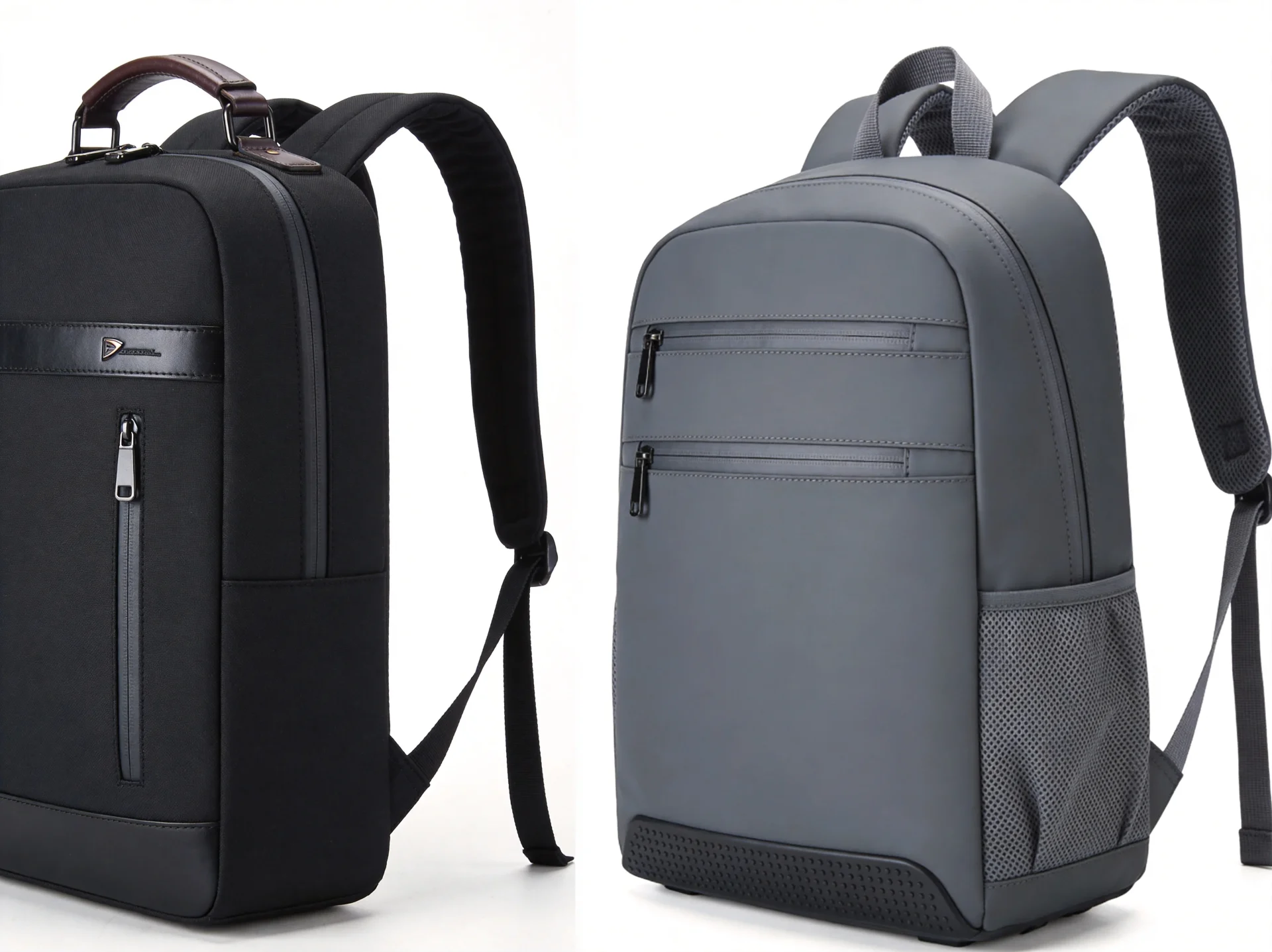 Business vs casual laptop backpack styles comparison - sleek executive design versus relaxed urban daypack