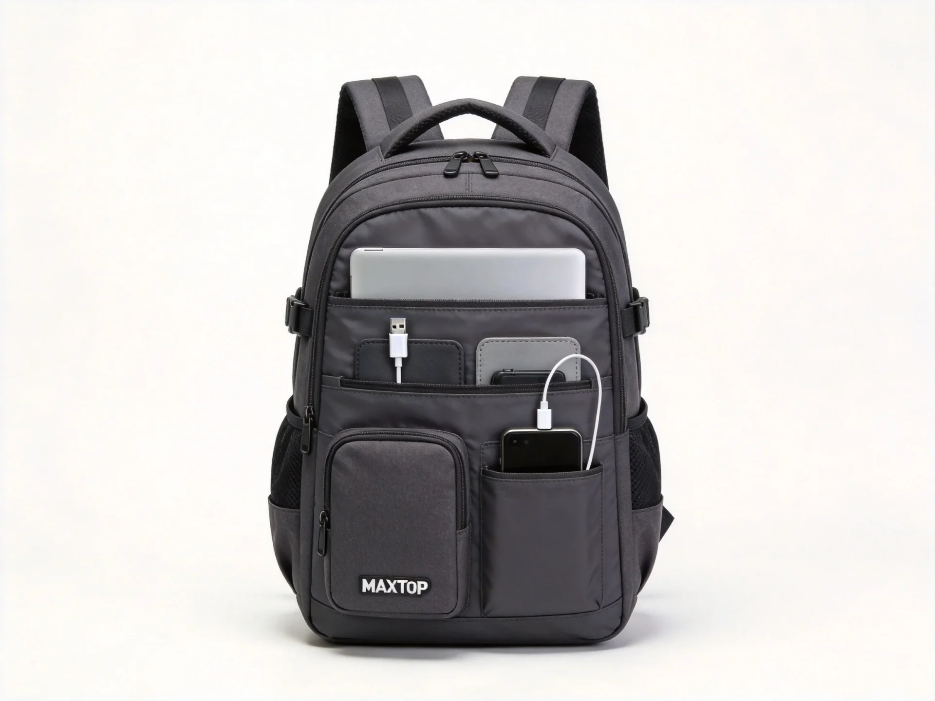 MAXTOP deep storage laptop backpack with multiple organizer pockets and USB port