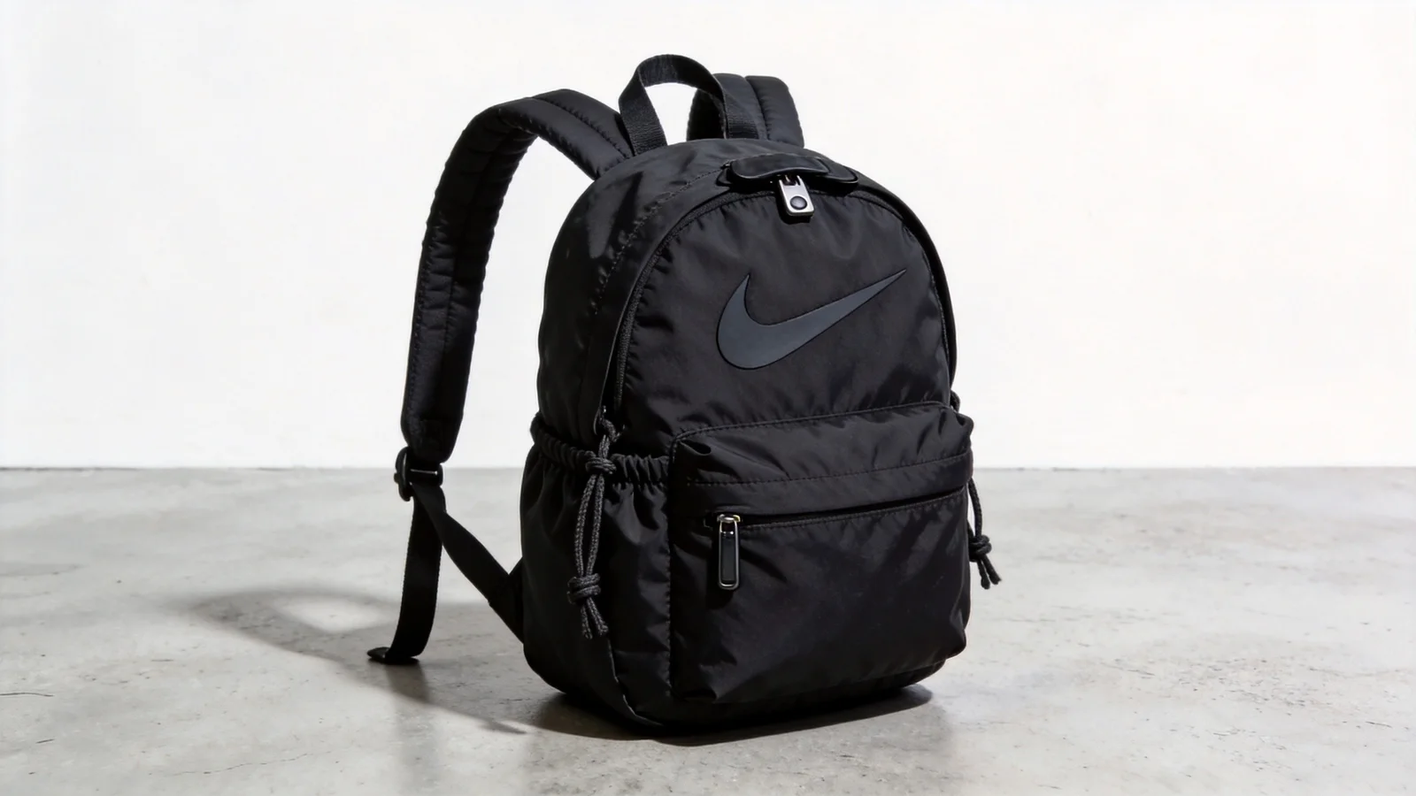 Nike Heritage backpack - compact black nylon athletic style with swoosh design