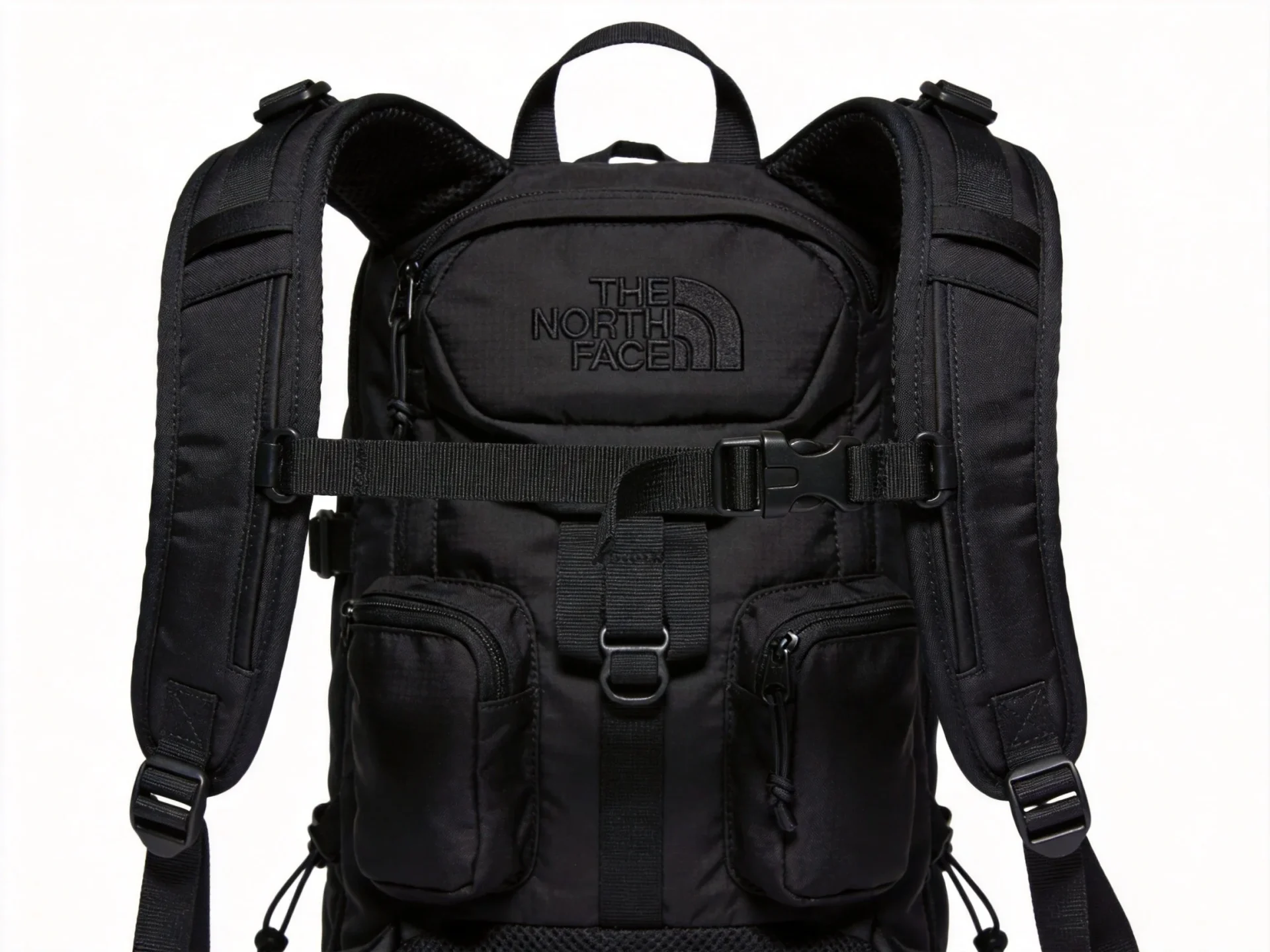 The North Face black tactical hydration backpack