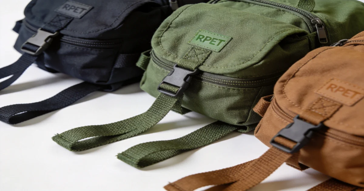 RPET recycled fabric and finished sustainable backpacks