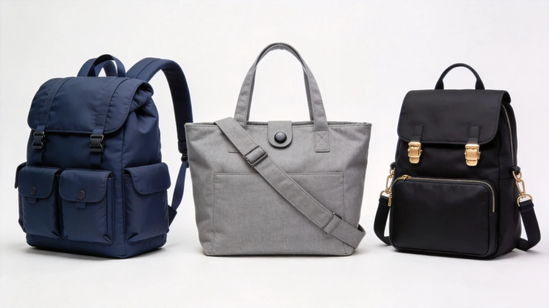 Three custom diaper bag styles for theme park moms: backpack, tote, and convertible designs - OEM by Junyuan Bags