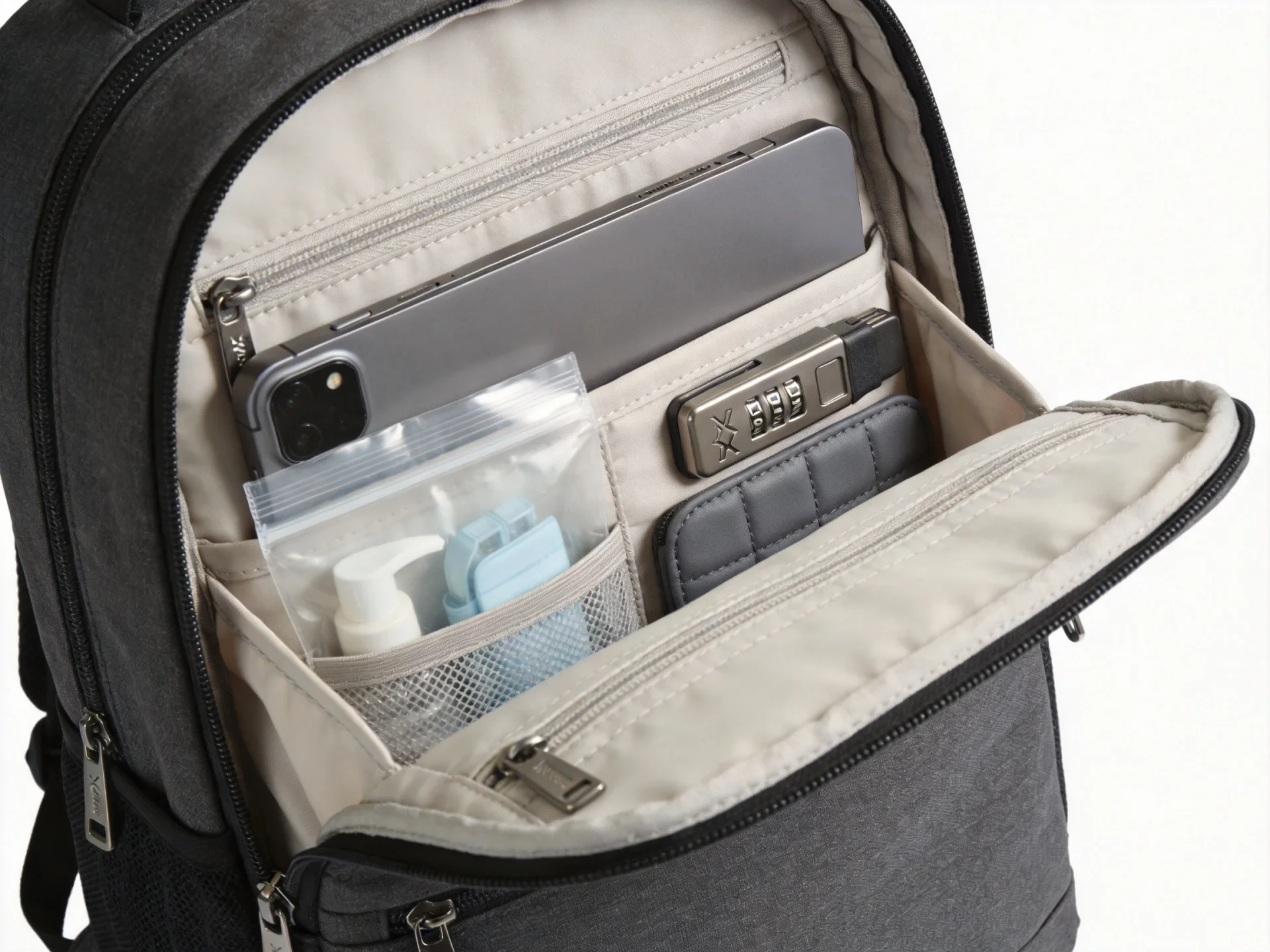 TSA-friendly backpack design with laptop compartment and security-friendly features