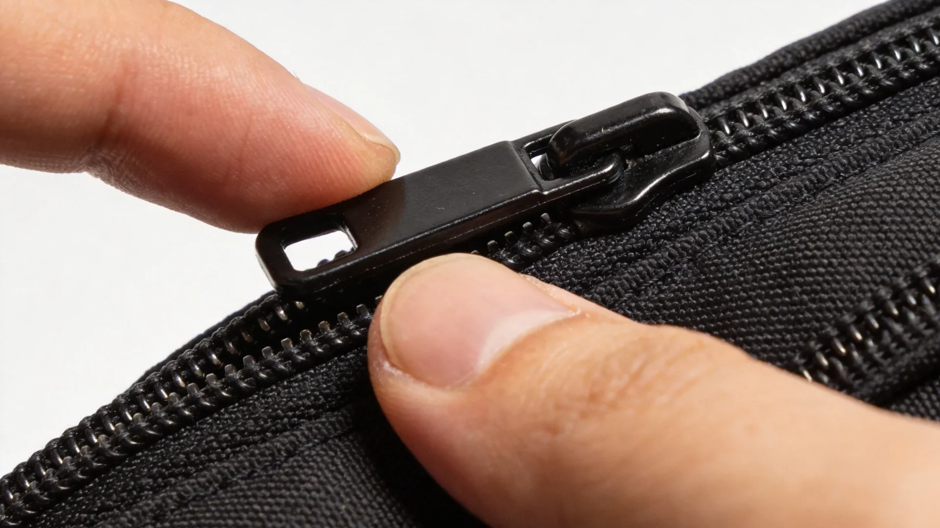 Realigning a backpack zipper slider back onto the track