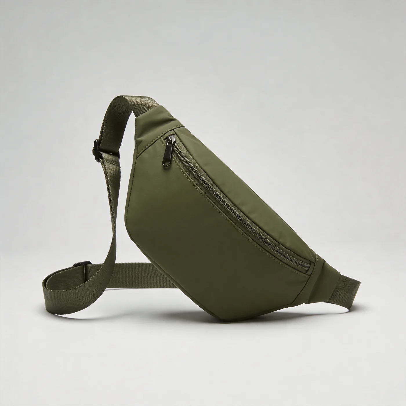 Olive canvas crossbody sling bag for men, casual style