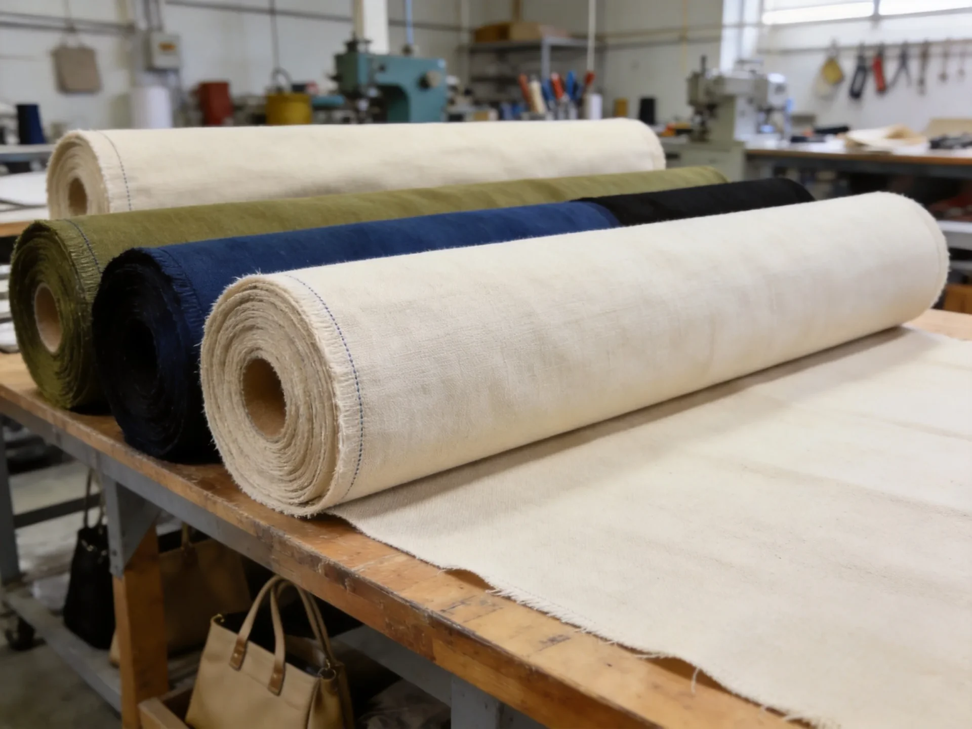 cotton canvas fabric rolls in multiple colors for custom canvas tote bags