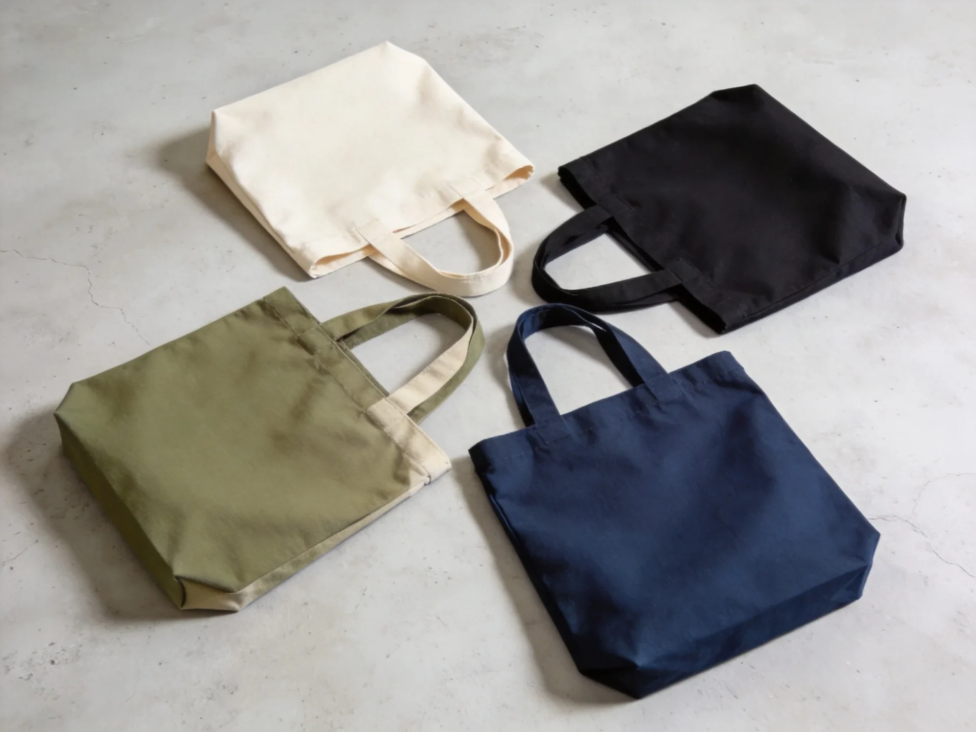 custom canvas tote bags set in natural cotton canvas colors