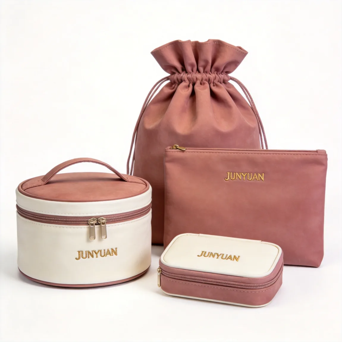 custom cosmetic bags and makeup bag set with embroidered logo