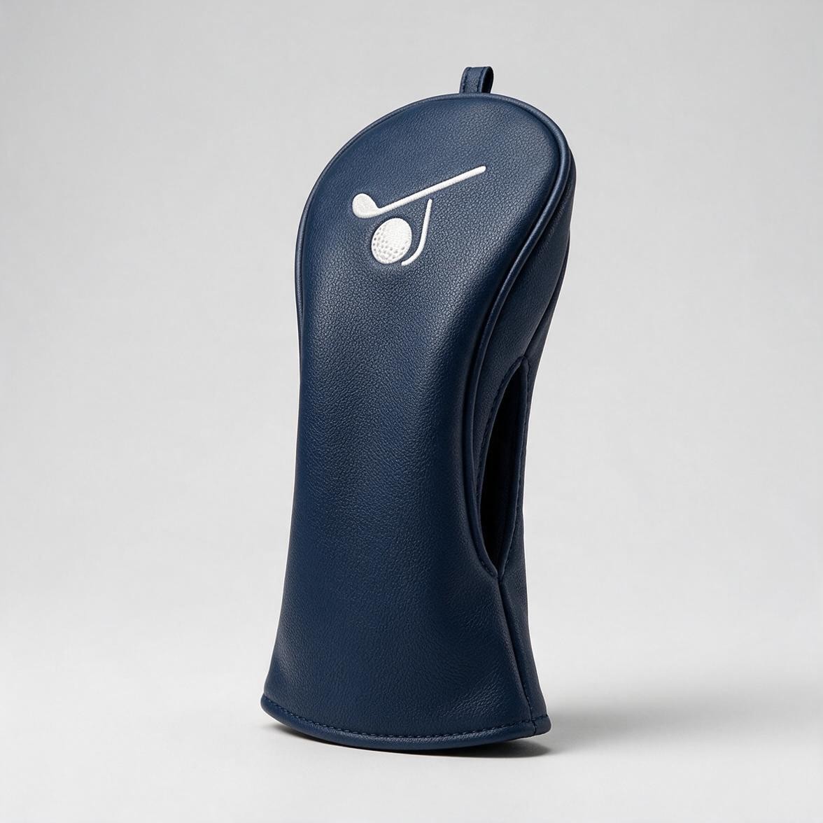 custom golf driver headcover in navy PU leather