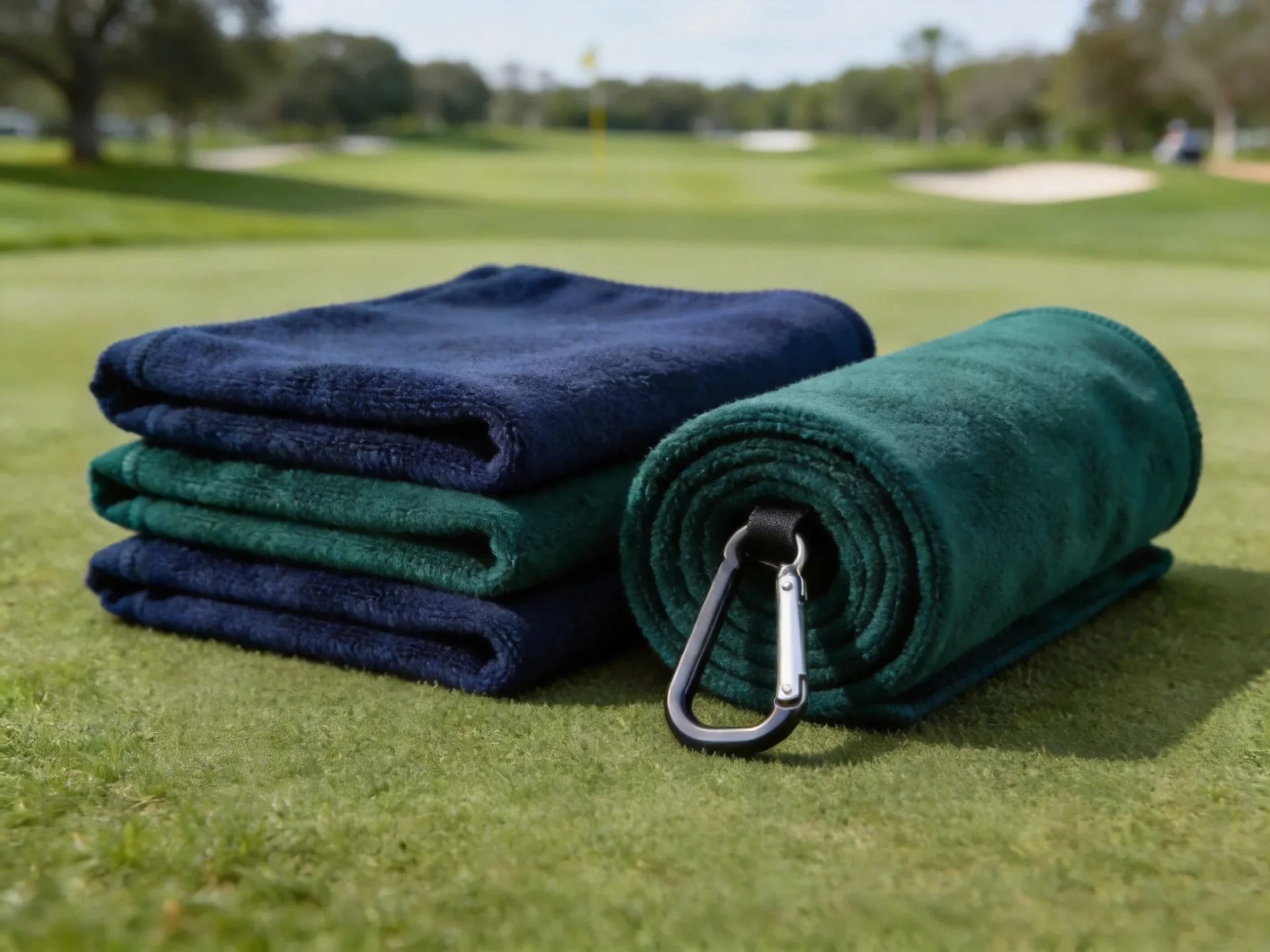 Custom golf towels set from a golf towel manufacturer