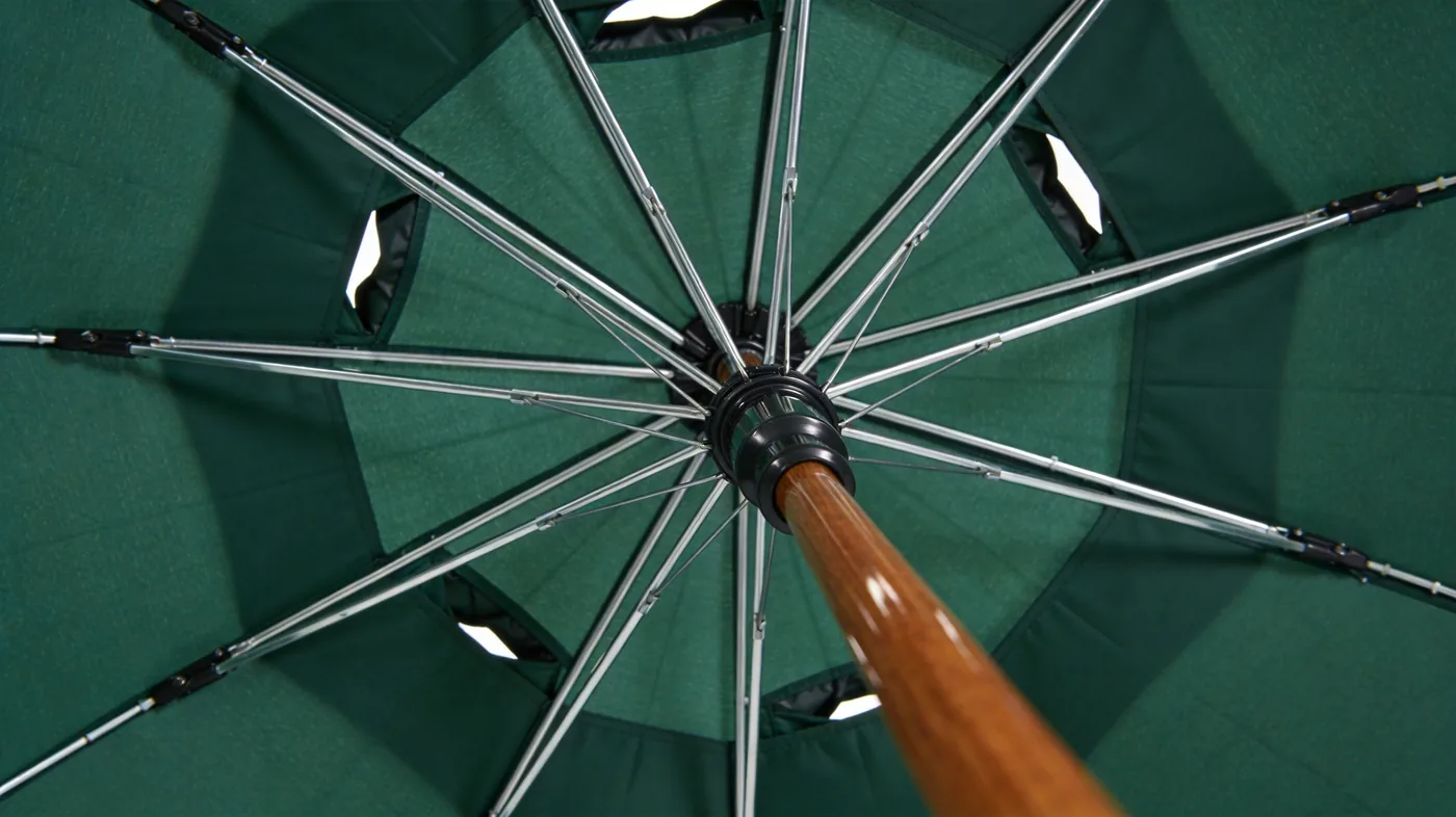 Windproof fibreglass frame of a custom golf umbrella