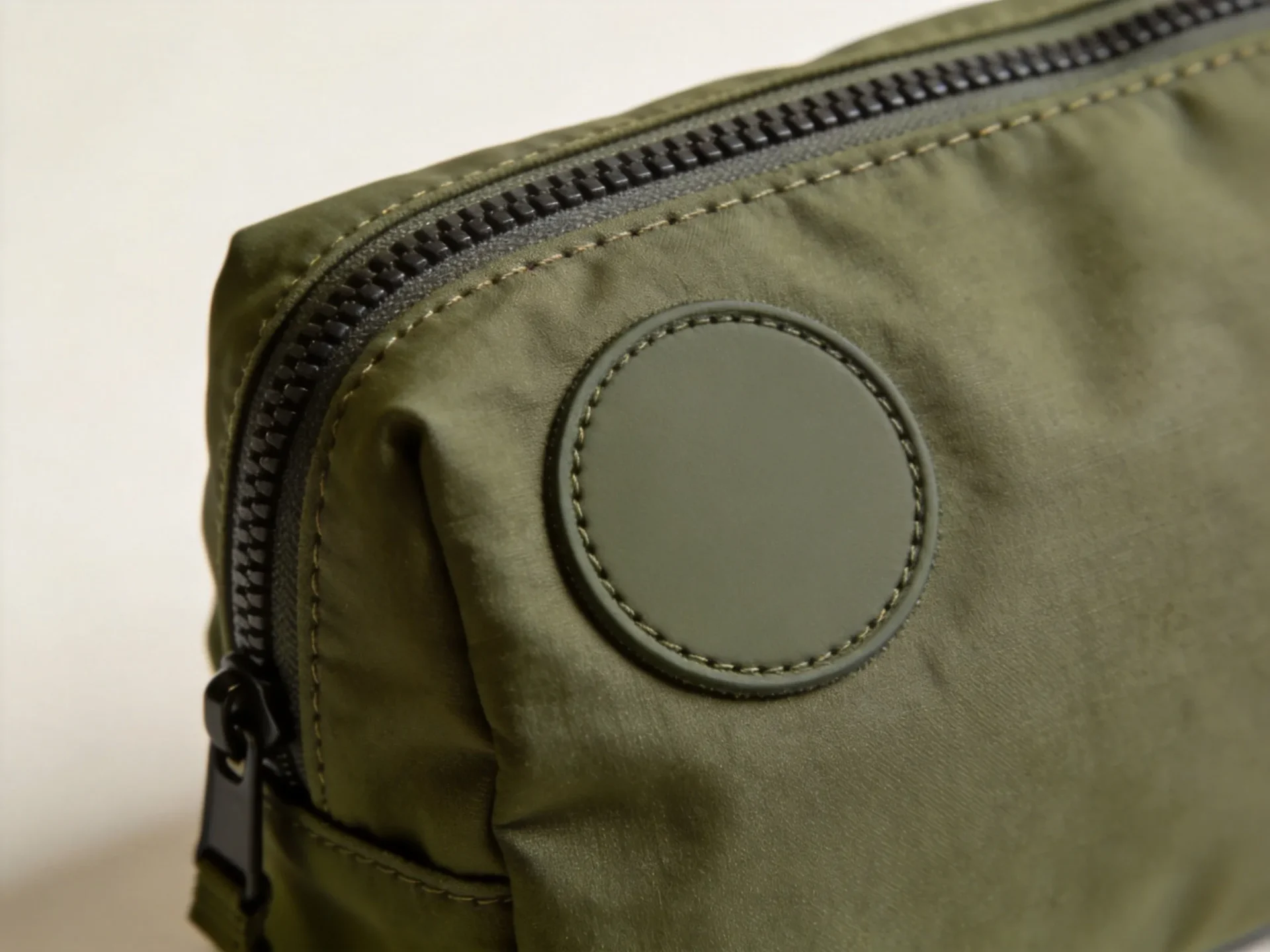 Custom toiletry bag with logo detail from a toiletry bag manufacturer
